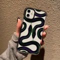 Luxurious black gold snake phone case for iPhone 14 13 12 11 pro Max X XR XS Max 7 8plus unique dragon shockproof soft TPU cover. 