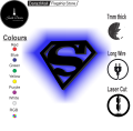 Superman Logo LED Wall Lamp – Superhero Gaming Room Decor | Vibrant Backlit Light – Ideal for Superman Fans, 7mm Thickness--- BY --- GHAR KA DECOR(GD). 