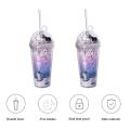 Space Galaxy Planet Astronaut Sipper, Sipper Bottle with Straw for Kids, Tumbler with Straw(Print May Vary)-Pack Of 1. 