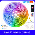 Tuya WiFi Smart 5M RGB LED Strip Light with Music Sync & Remote Control | Color Changing Light Strip for Room, TV, Gaming, Party | Works with Alexa & Google Assistant. 