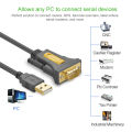 UGREEN USB 2.0 to RS232 DB9 Serial Cable Male A Converter Adapter with PL2303 Chipset for Windows 10, 8.1, 8, 7, Vista, XP, 2000, Linux and Mac OS X 10.6 and Above. 