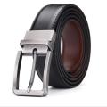 Premium quality reversible mens leather belt two in one black and brown. 
