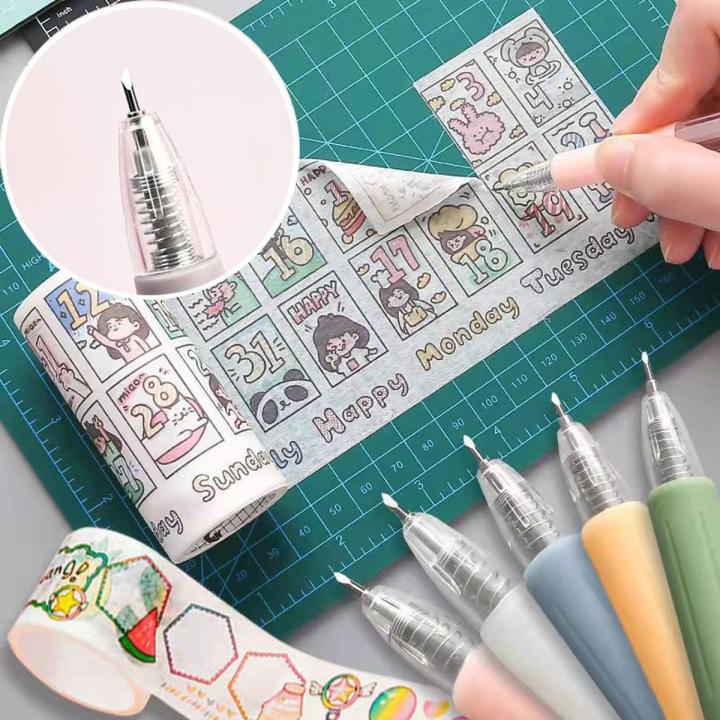 【NEW】 Kawaii Retractable Utility Knife Pocket Fold Knife Box Cutter Cute Korean Stationery Paper Cutter School Supplies Letter Opener