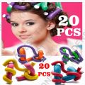 20 Hair Roller Curling Rods Soft Flexible Hair Curler Makers DIY Hair Styling Tools Harmless for Dry/Wet Hair. 