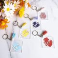 120 Pcs Square Acrylic Keychain Blanks Tassels Set Acrylic Blanks. 