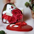 Premium Heart Tin Box Gift for Valentines Day Birthday Anniversary Teddy with Flowers Birthday Gift - Gift For Your Love One - Gift for couple - gift for birthday. 