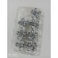 iphone 12 pro back phone cover with silver rhinestones. 