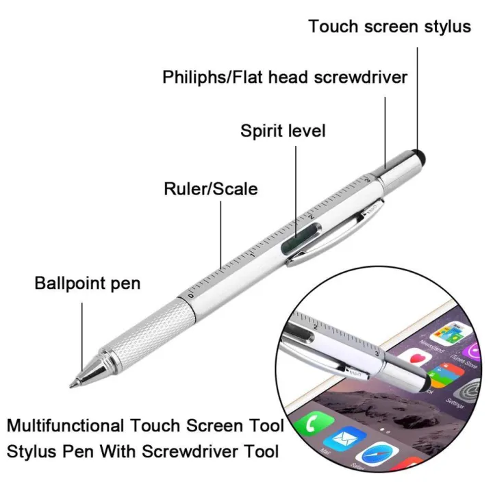7%20in%201%20Multifunctional%20Touch%20Screen%20Stylus%20Ballpoint%20Pen%20with%20Screwdriver%20Spirit%20Level%20Scale%20Ruler%20Full%20Metal%20-%20Image%206