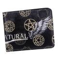 Supernatural Pentagram Wallet Mens PU Leather Credit Card Holder Wallet Bifold ID Cash. 