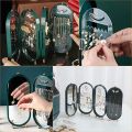 Foldable Jewellry Organizer Box with Mirror | Ear Rings & Necklace Hanging Holder | Jewelry Box Vanity Hanger Stand. 