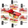 10 in 1 Mandoline Slicer Vegetable Cutter | Multifunctional Stainless Steel Blade Chopper, Potato Peeler, Carrot & Cheese Grater, Dicer Kitchen Tool with Storage Box – Pink. 