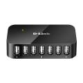 D-Link 7 Port USB 2.0 Hub including 7 Fast Charging Ports mini USB 2.0 Port and 5V/3A Power Adapter. 