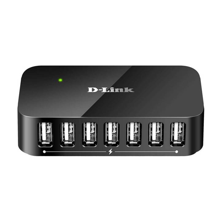 D-Link 7 Port USB 2.0 Hub including 7 Fast Charging Ports mini USB 2.0 Port and 5V/3A Power Adapter