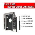 Slim 7 Fat 2nd SATA HDD 9.5MM &12.7MM CADDY CD/DVD-ROM to Expanded Data Storage for All Laptop/PC 2.5 inch 12.7MM Fat and 9.5Mm Slim Universal HDD Caddy Internal Hard Drive Enclosure for All Laptop/PC  (For SATA-to-SATA / Universal 2.5" HDD/SSD. 