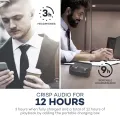 True Wireless Earbuds VAVA Bluetooth 4.1 Wire-Free In-Ear Headphones (12 Hours Playtime with the Portable Charging Case, 3 Sets of Ear Buds, Built-In Microphone). 