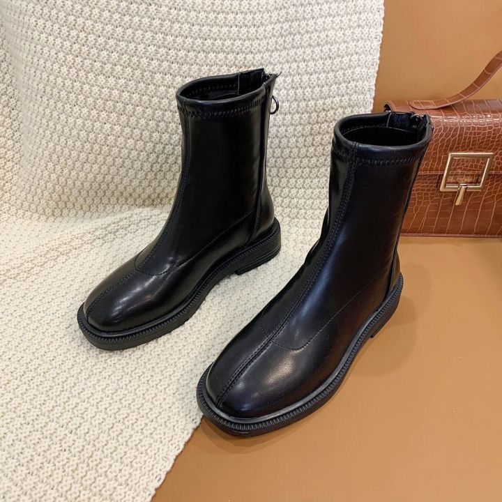Martin boots autumn 2021 new plus velvet autumn and winter Korean version ins net red single boots mid-tube small short boots women