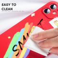 Infinix Hot 9 X655C New Cartoon Girls Smile Rainbow Design Phone Case Square Edge Pattern Liquid Silicone Casing Full Cover Camera Protect Case. 
