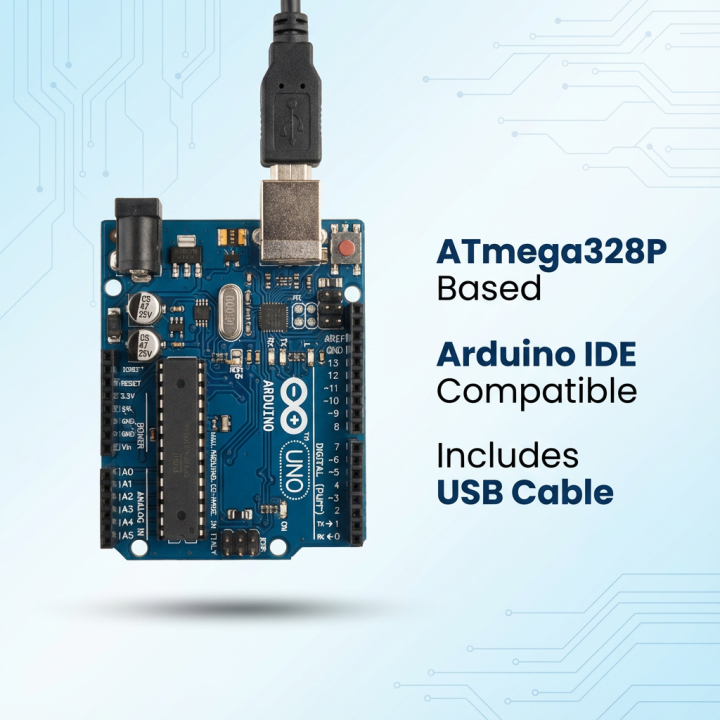Arduino Uno R3 with USB Cable | Atmega328P Development Board ...