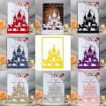 25Pcs Carriage Castle Wedding Invitations With Pearl Paper Laser Cut Invitation Greeting Cards Baby Shower Thank You Card. 
