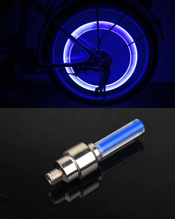 2Pcs Motion Activated Glow Bike Flashlight Car Motorcycle Tire Valve Caps Wheel Light Amazing Fantastic Bicycle Accessory LEDs