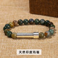 Jingdong Jewelry Natural Stone Titanium Steel round Tube Bracelet Personalized Creative Rotary Knob Can Hold Wish Note Bracelet Wholesale. 