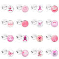 Breast Cancer Awareness Lapel Pin Breast Cancer Pin Women Charity Public Welfare Ribbon Brooch Round Badge. 