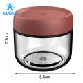GOIKEA Sealed Jar with Wide Mouth Stackable Glass Sealing Jars with Leak-proof Lid for Home Supplies Moisture-proof Wide Mouth Design Leak-proof Storage Jar with Groove Design. 