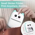 Pocket Inkless Mini Printer - 15 x Sticky Paper Roll & 15 x Thermal Paper Roll - Thermal Portable Bluetooth Wireless Thermal Printer For Kids - For Picture, Office Receipt, Label Note, QR Code - Compatible With IOS & Android - Blue & Pink. 