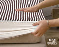 Terry Cotton Stripe Waterproof Mattress Cover For Double Bed King Size Fitted Mattress Protector Anti Slip Bed Sheet Beddy's Studio. 