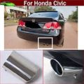 Stainless Steel Exhaust Rear Tail Pipe Tip Muffler Protector Custom Fit For Honda Civic 2006-2012 (Reborn). 