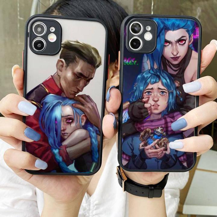 Arcane jinx Phone Case For iPhone 13 12 11 Mini Pro XR XS Max 7 8 Plus X Matte transparent Back Cover