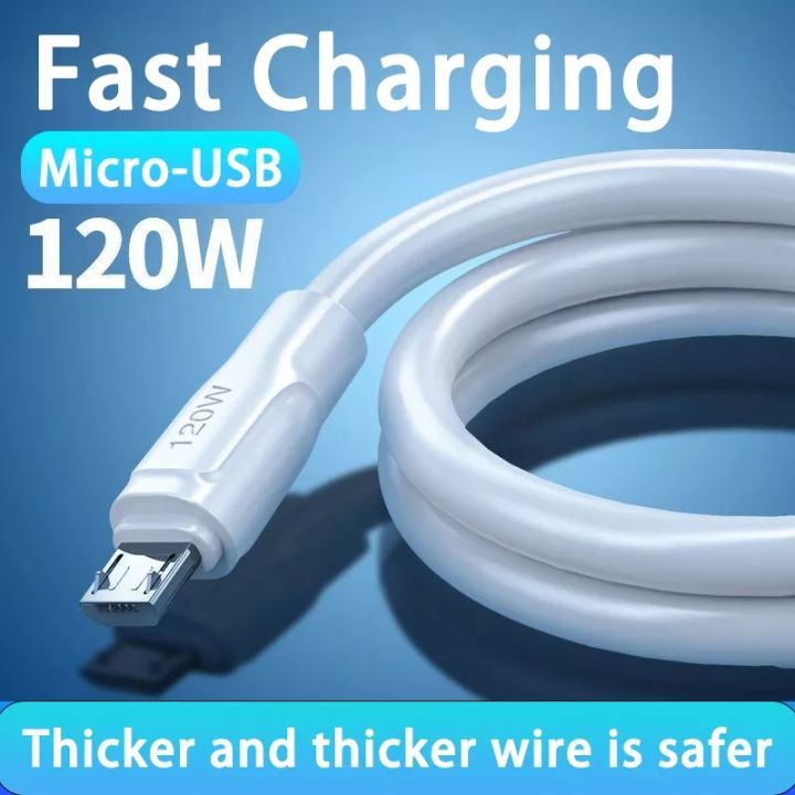 120W / 6A Super Fast Charging Micro USB data cable & Type C Cable for All Smartphones | 120W 6A Micro USB data  Cable Fast Charging data  Cable For All  Mobile Phone and Power Banks