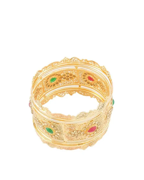 Golden%20Gold%20Plated%20Handmade%20Bangles%20Set%20%20For%20Women%20-%20jh712%20-%20Image%203
