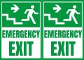 Emergency Exit sign stickers, Warning Stickers A4 Size Ready to use Pack of 2. 