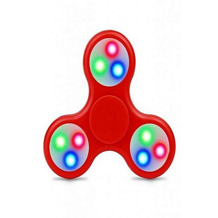 3 Sided Led Light Fidget Spinner - Red