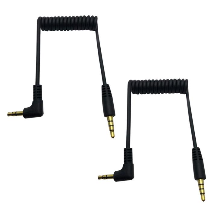 2X Dual Male 3.5mm TRRS to TRS Universal Cable for Microphones