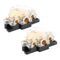 Power Distribution Block 2pcs 1 in 3 Ways Audio Amplifier Cable Splitter Circuit Protector for Auto Car Boat. 