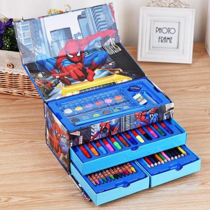 The Magic Toy Shop 67 Pieces Childs Art Set In A Wooden Case Sturdy Box Pens Pencils Crayons Paints~p4015560
