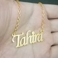 TAHIRA NAME NECKLACE LOCKET ; Metallic Alloy ; Large Size. 