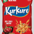 Kurkure Naughty Tomato Dal, Corn & Rice Flavoured Snacks 80g Pack of 6. 