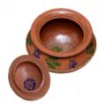 Clay Handi (Mitti Ki Handi) With Lid glazed (Large) for cooking| Clay Crockery Pots | Earthen Crockery Pots | Terracotta Crockery Pots. 