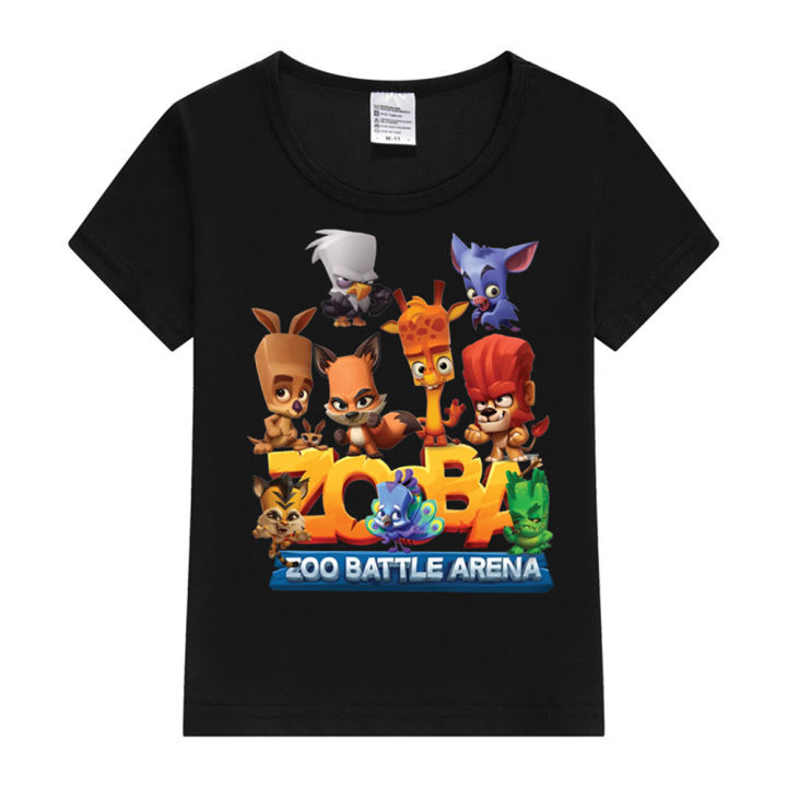 Zooba Battle Arena - Happy Kids T-Shirt Lovely Graphic T Shirt Kids Summer Short Sleeve T-shirt Y2K Tops Boy Girl Cartoon Tees