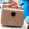 Makeup Travel Case 11 inch Hard Shell Cosmetic Organizer Bag Small Portable Make up Train Hand Luggage with Elastic Strap ABS Mini Suitcase for Women Girls,. 
