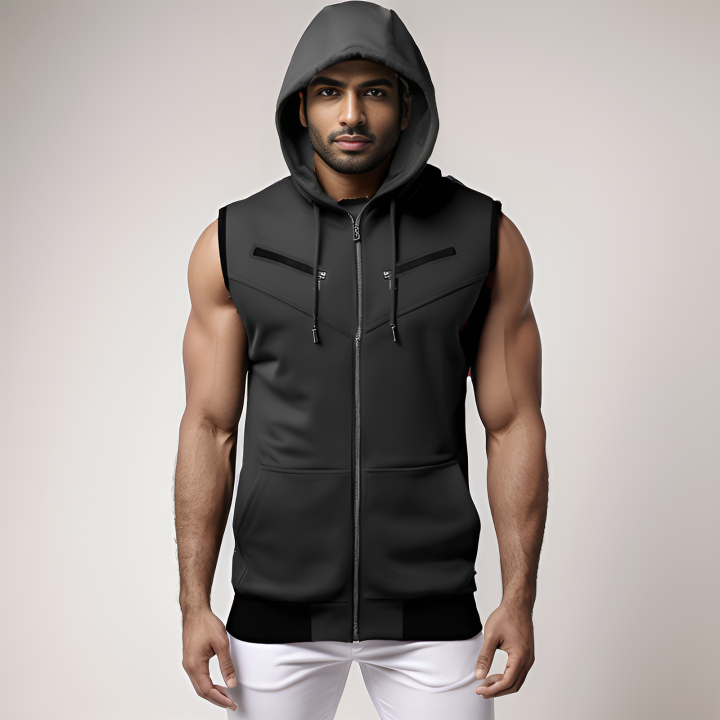 Sleeveless hoodie men on sale