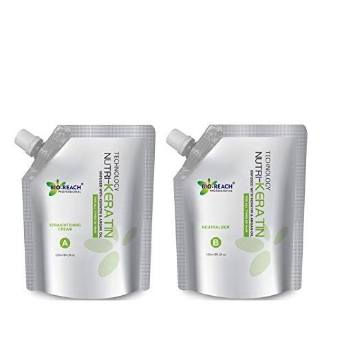 BIO-REACH Nutri Hair Nutralizer & Straightening Cream With Keratin & Argan Oil 400ml each.