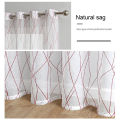 Linen Sheer Curtains Light Filtering Semi-sheer Polyester Linen Sheer Curtain Panels for Home. 