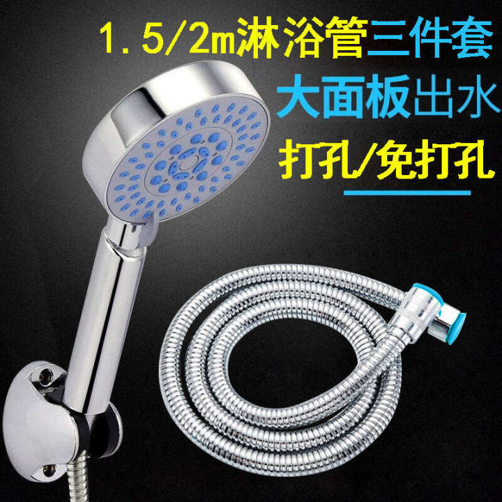 A minimalist bathroom with five adjustable a handheld showerhead set, showerheads, and shower heads