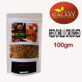 Galaxyfoods Red Chilli Crushed/Laal Mirch Dra- Gross wt 100g Premium Quality Craft Bag. 