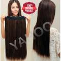 5 Clips Hair Extension - Dark Brown Salon Quality Hair Clip In Extensions, 100% Soft and Healthy Matte Look. Can be straightened, curled and dyed.. 