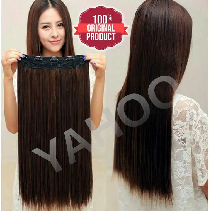 5%20Clips%20Hair%20Extension%20-%20Dark%20Brown%20Salon%20Quality%20Hair%20Clip%20In%20Extensions,%20100%25%20Soft%20and%20Healthy%20Matte%20Look.%20Can%20be%20straightened,%20curled%20and%20dyed.%20-%20Image%202